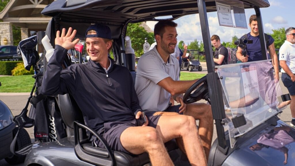 McLeod and Bouchard at the 2023 Zach Hyman Celebrity Classic