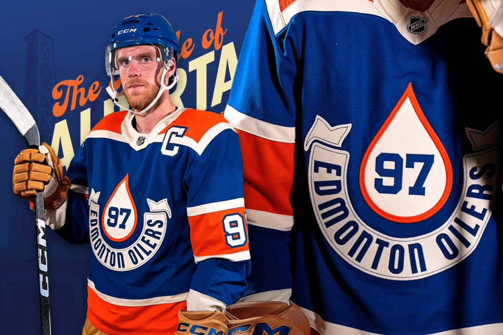 2023 NHL Heritage Classic Uniform for Edmonton Oilers — UNISWAG in